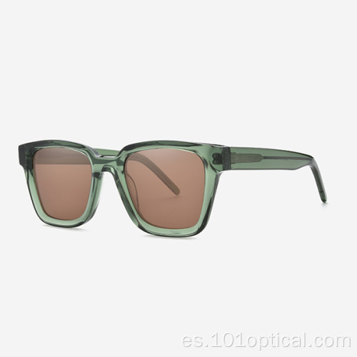 Gafas de sol de acetato de bisel cuadrado para mujeres y hombres